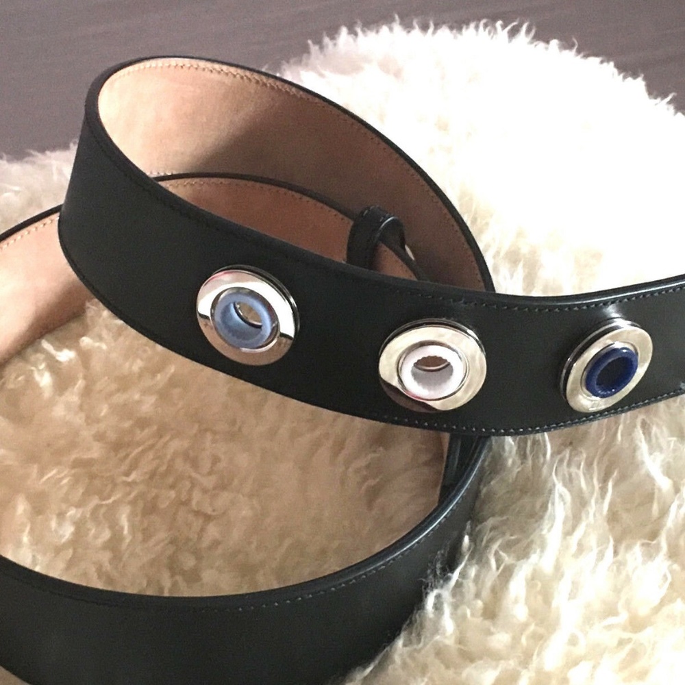 AUTHENTIC CHRISTIAN DIOR BLACK LEATHER LADIES BELT